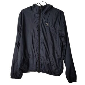 Abercrombie‎ & Fitch Navy Blue Lined Windbreaker Youth L 14-16  Raincoat